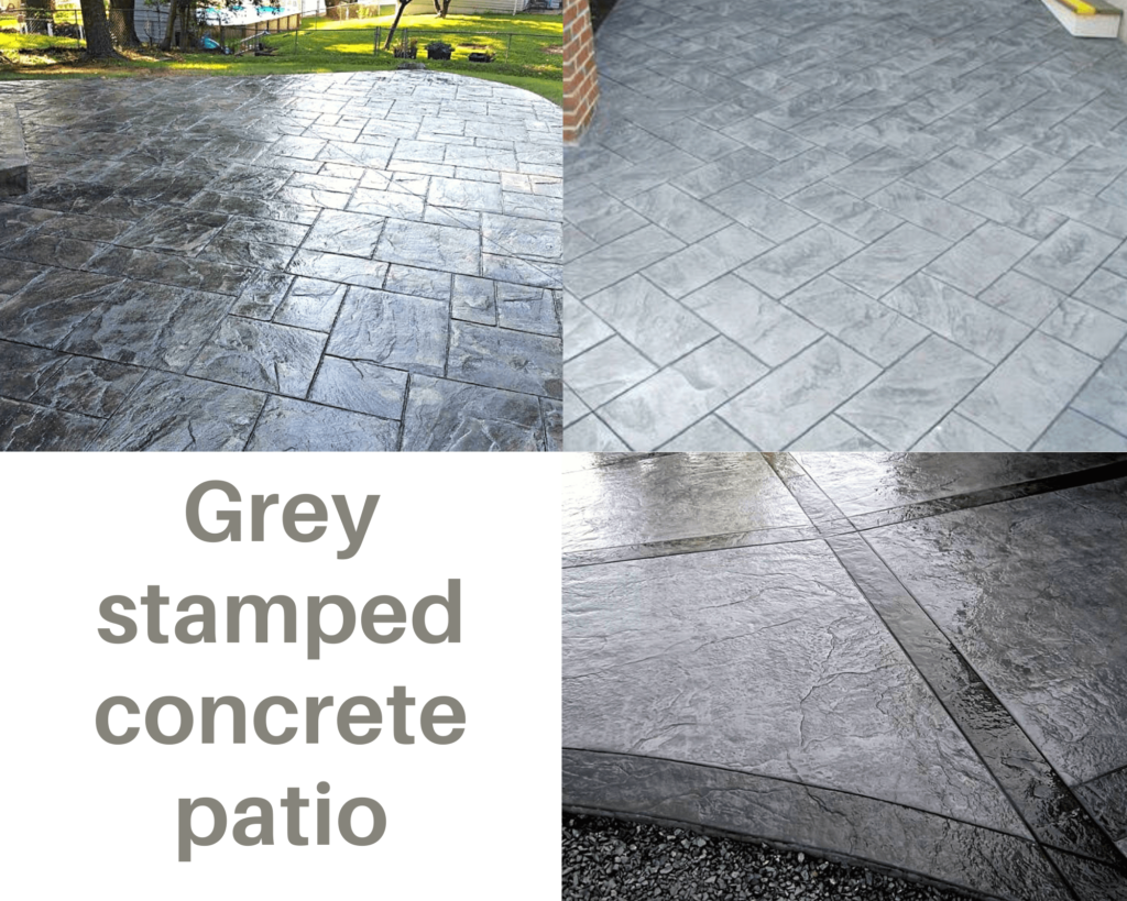 Grey stampe concrete patio