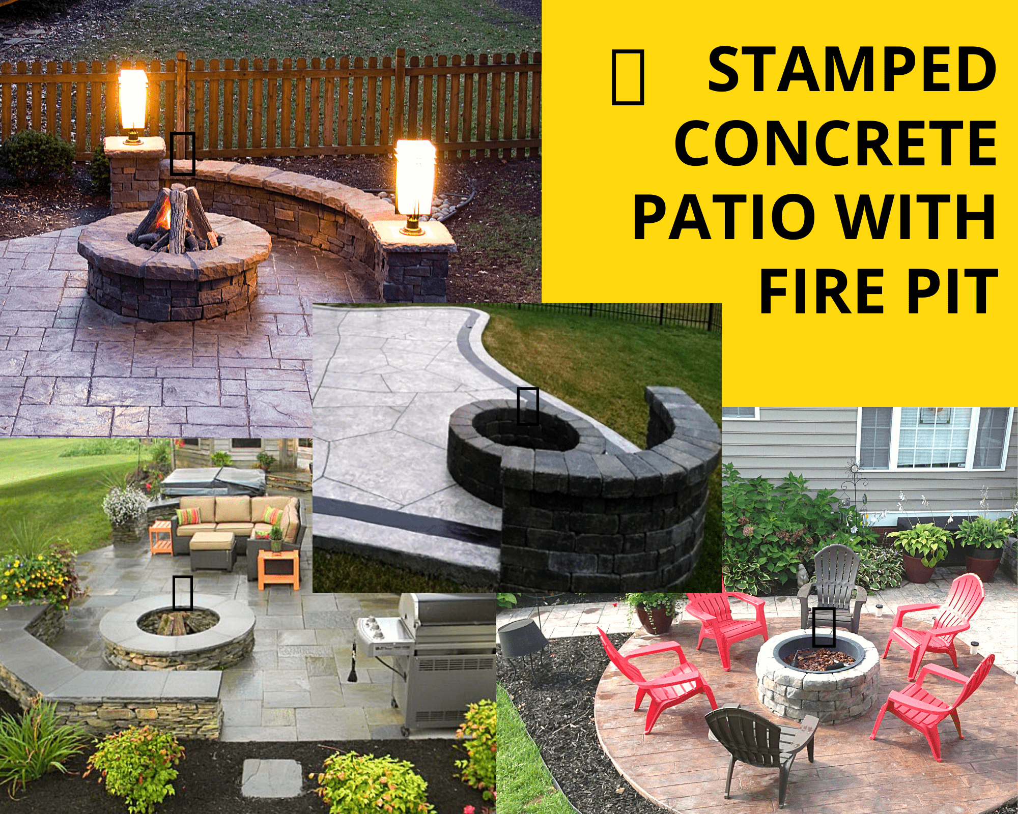 Stamped Concrete Patio With Fire Pit, Concrete Patio With Fire Pit